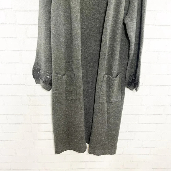 Torrid Gray Drop Shoulder Sequin Duster Cardigan Sweater Women's Plus Size 2X - Picture 6 of 10